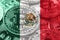 Mexico bitcoin flag, national flag cryptocurrency concept