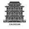 Mexico, Caloocan travel landmark vector illustration