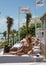 Mexico, Cancun. Group of young people relaxing and sunbathing in the pool. Cancun Grand Pyramid entertaining c