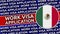 Mexico Circular Flag with Work Visa Application Titles