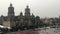 Mexico City Metropolitan Cathedral. Aerial view afternoon rain. Federal District