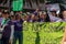 MEXICO CITY, MEXICO - 03/08/2020: Several feminist protesters participate in a protest against gender violence against women after