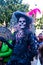 Mexico City, Mexico, ; November 1 2015: Portrait of a woman in catrina disguise at the Day of the Dead celebration in Mexico City