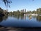 Mexico City paddle boats on lake in Chapultepec Forest park