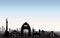 Mexico city skyline. Cityscape landmark silhouette Travel background