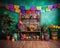 Mexico colorfull party aniversary backdrop.