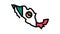 mexico country map flag color icon animation