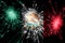 Mexico fireworks sparkling flag. New Year, Christmas and National day concept