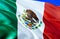 Mexico flag. 3D Waving flag design. The national symbol of Mexico, 3D rendering. National colors and National South America flag