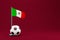 Mexico Flag with Ball. Football 2022 Minimal 3D Render Illustration