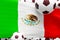 Mexico Flag with Ball. Football 2022 Minimal 3D Render Illustration