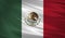 Mexico flag blowing in the wind. Background texture. 3d rendering, waving flag.