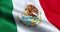 Mexico flag waving texture fabric background, close-up