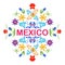 Mexico flowers, pattern and elements. Traditional Mexican orname