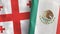 Mexico and Georgia two flags textile cloth 3D rendering