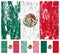 Mexico grunge flag set