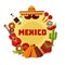 Mexico Icons Round Concept