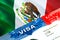 Mexico immigration visa. Closeup Visa to Mexico focusing on word VISA, 3D rendering. Travel or migration to Mexico destination