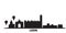 Mexico, Leon city skyline isolated vector illustration. Mexico, Leon travel black cityscape