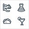 Mexico line icons. linear set. quality vector line set such as cocktail, taco, dress