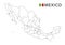 Mexico map, black and white detailed outline regions of the country
