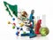 Mexico map and laboratory tools. Narcotics concept. 3D illustration