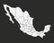 Mexico map with states isolated on a black background. Mexico map. Vector illustration