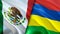 Mexico and Mauritius flags. 3D Waving flag design. Mexico Mauritius flag, picture, wallpaper. Mexico vs Mauritius image,3D