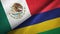 Mexico and Mauritius two flags textile cloth, fabric texture