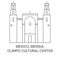 Mexico, Merida,Olimpo Cultural Center travel landmark vector illustration