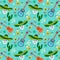 Mexico, mexican traditional Cinco de Mayo, Day of the dead, Halloween, Dia de los muertos  print background, seamless pattern