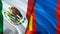 Mexico and Mongolia flags. 3D Waving flag design. Mexico Mongolia flag, picture, wallpaper. Mexico vs Mongolia image,3D rendering