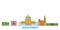 Mexico, Monterrey line cityscape, flat vector. Travel city landmark, oultine illustration, line world icons