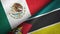 Mexico and Mozambique two flags textile cloth, fabric texture