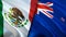 Mexico and New Zealand flags. 3D Waving flag design. Mexico New Zealand flag, picture, wallpaper. Mexico vs New Zealand image,3D