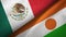 Mexico and Niger two flags textile cloth, fabric texture