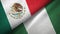 Mexico and Nigeria two flags textile cloth, fabric texture