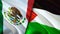 Mexico and Palestine flags. 3D Waving flag design. Mexico Palestine flag, picture, wallpaper. Mexico vs Palestine image,3D