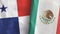 Mexico and Panama two flags textile cloth 3D rendering