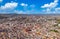 Mexico, panoramic bird eye view of skyline of Zacatecas historic city colonial center