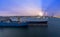 Mexico, Panoramic view of Veracruz city port with container ships, tankers and car carriers