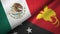 Mexico and Papua New Guinea two flags textile cloth, fabric texture