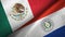 Mexico and Paraguay two flags textile cloth, fabric texture
