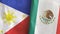 Mexico and Philippines two flags textile cloth 3D rendering