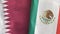 Mexico and Qatar two flags textile cloth 3D rendering