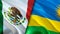 Mexico and Rwanda flags. 3D Waving flag design. Mexico Rwanda flag, picture, wallpaper. Mexico vs Rwanda image,3D rendering.