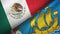 Mexico and Saint Pierre and Miquelon two flags textile cloth, fabric texture