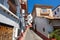 Mexico, Scenic Taxco cobblestone streets in historic city center near Santa Prisca church