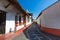 Mexico, Scenic Taxco cobblestone streets in historic city center near Santa Prisca church