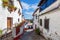 Mexico, Scenic Taxco colonial architecture and cobblestone narrow streets in historic city center near Santa Prisca